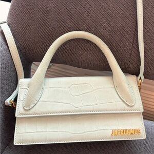 Jacquemus Light Green Croc-Embossed Women's Bag